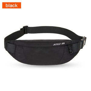 Hk Fanny Pack Black Waterproof Money Belt Bag Men Purse Teenager's Travel Wallet Belt Male Waist Bags Cigarette Case for Phone