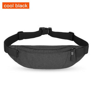 Hk Fanny Pack Black Waterproof Money Belt Bag Men Purse Teenager's Travel Wallet Belt Male Waist Bags Cigarette Case for Phone