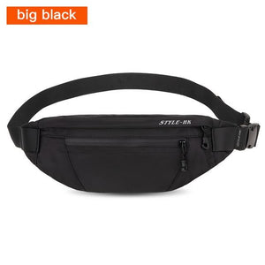 Hk Fanny Pack Black Waterproof Money Belt Bag Men Purse Teenager's Travel Wallet Belt Male Waist Bags Cigarette Case for Phone