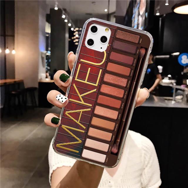 Makeup Eyeshadow Palette Phone Case For iPhone 11Pro Max XR XS Max matte Soft Silicone Cover For iPhone 7 8 6S Plus 8Plus 7Plus
