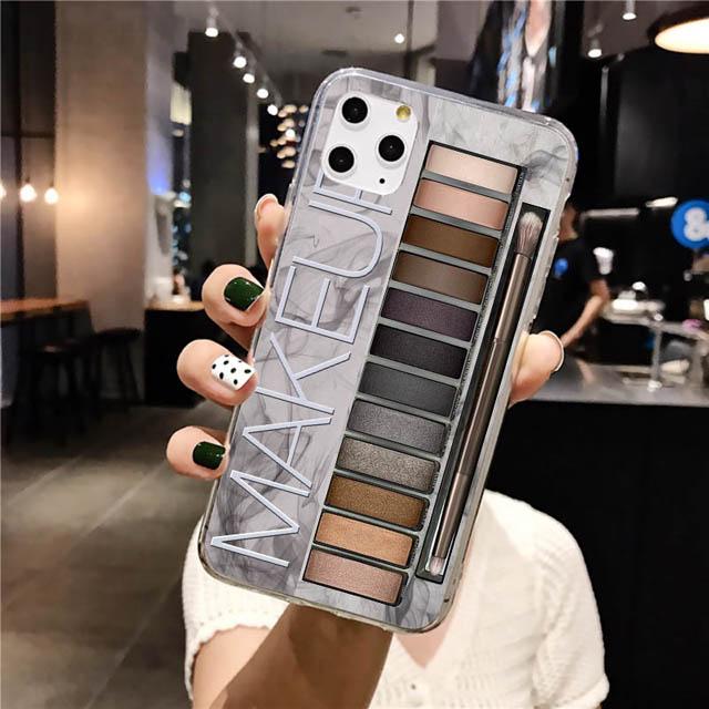 Makeup Eyeshadow Palette Phone Case For iPhone 11Pro Max XR XS Max matte Soft Silicone Cover For iPhone 7 8 6S Plus 8Plus 7Plus