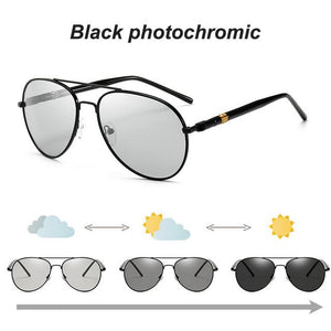 Photochromic Sunglasses Men Polarized Aviation Sunglasses Driving Sun Glasses Men UV400 High Quality Retro Metal Frame Sunglass