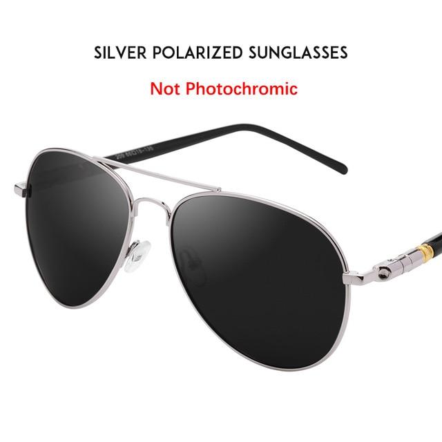 Photochromic Sunglasses Men Polarized Aviation Sunglasses Driving Sun Glasses Men UV400 High Quality Retro Metal Frame Sunglass