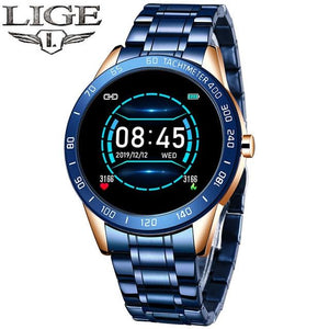 LIGE 2020 New Smart Watch Men LED Screen Heart Rate Monitor Blood Pressure Fitness tracker Sport Watch waterproof Smartwatch+Box