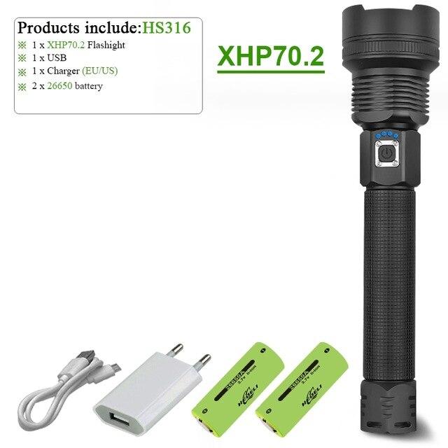 300000 lumen xhp90.2 most powerful led flashlight usb rechargeable torch xhp90 xhp50 xhp70 hand lamp 18650 Tactical flashlights