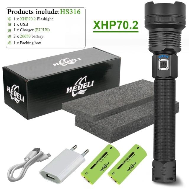 300000 lumen xhp90.2 most powerful led flashlight usb rechargeable torch xhp90 xhp50 xhp70 hand lamp 18650 Tactical flashlights