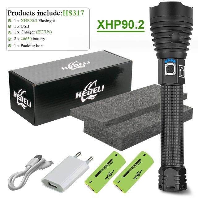 300000 lumen xhp90.2 most powerful led flashlight usb rechargeable torch xhp90 xhp50 xhp70 hand lamp 18650 Tactical flashlights