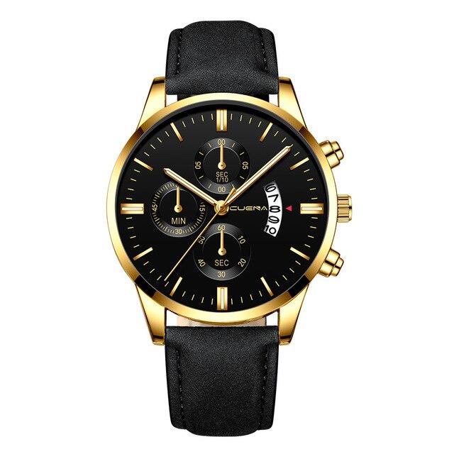 2019 Relogio Masculino Watches Men Fashion Sport Stainless Steel Case Leather Band Watch Quartz Business Wristwatch Reloj Hombre