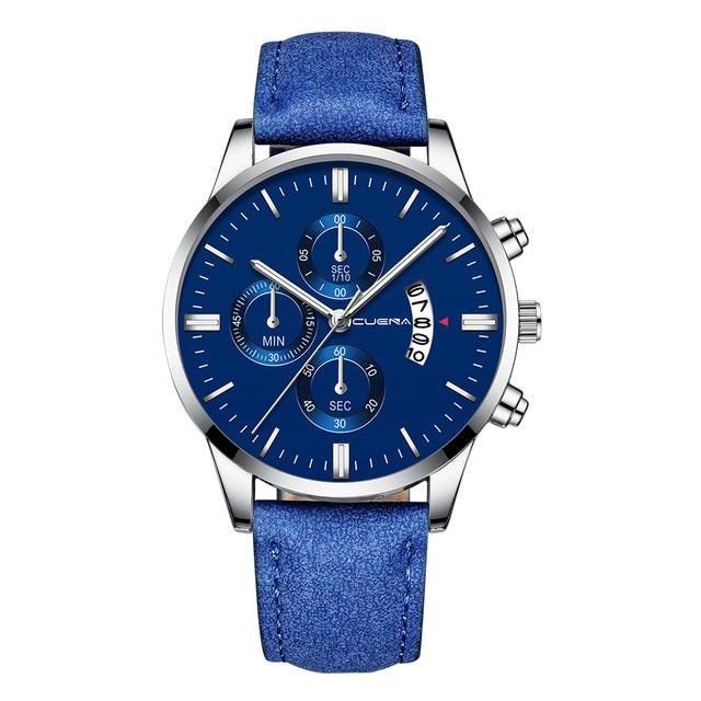 2019 Relogio Masculino Watches Men Fashion Sport Stainless Steel Case Leather Band Watch Quartz Business Wristwatch Reloj Hombre