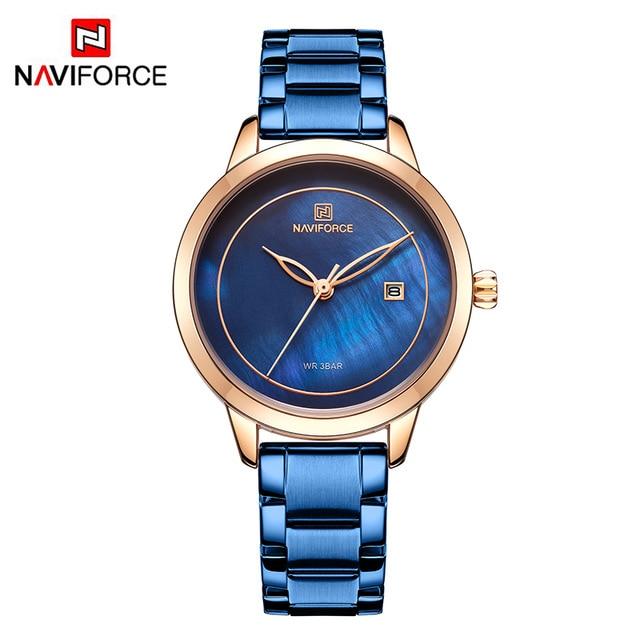 Luxury Brand NAVIFORCE Rose Gold Watches For Women Quartz Wristwatches Fashion Ladies Bracelet Clock Watch Relogio Feminino 2019