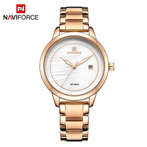 Luxury Brand NAVIFORCE Rose Gold Watches For Women Quartz Wristwatches Fashion Ladies Bracelet Clock Watch Relogio Feminino 2019