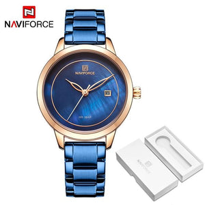 Luxury Brand NAVIFORCE Rose Gold Watches For Women Quartz Wristwatches Fashion Ladies Bracelet Clock Watch Relogio Feminino 2019