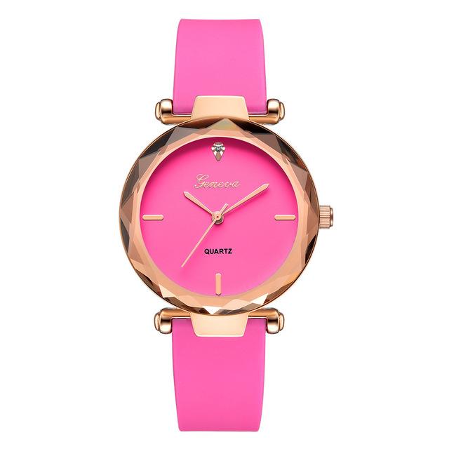 Hot Sell Newest Luxury Brand Geneva Watch Womens Watches Silica Quartz Dress Ladies Wrist Watch Waterproof relogio feminino