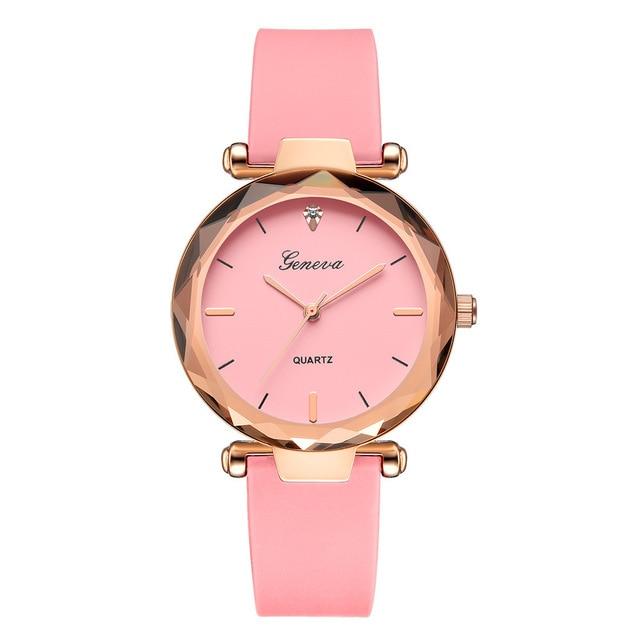 Hot Sell Newest Luxury Brand Geneva Watch Womens Watches Silica Quartz Dress Ladies Wrist Watch Waterproof relogio feminino