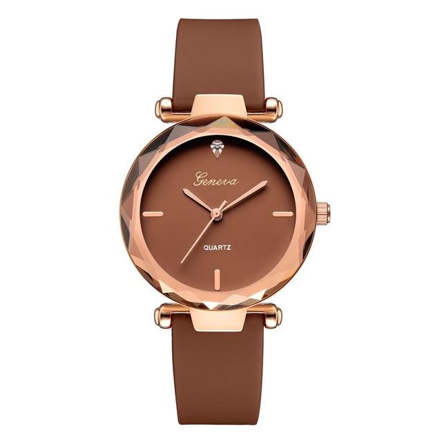 Hot Sell Newest Luxury Brand Geneva Watch Womens Watches Silica Quartz Dress Ladies Wrist Watch Waterproof relogio feminino