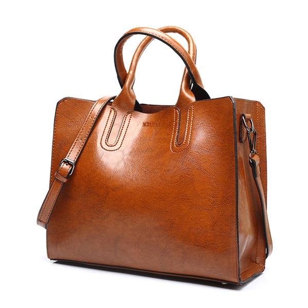 ACELURE Leather Handbags Big Women Bag High Quality Casual Female Bags Trunk Tote Spanish Brand Shoulder Bag Ladies Large Bolsos