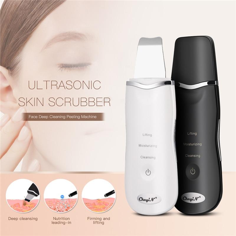 Professional Ultrasonic Facial Skin Scrubber Ion Deep Face Cleaning Peeling Rechargeable Skin Care Device Beauty Instrument 42