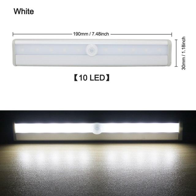 6/10 LEDs PIR LED Motion Sensor Light Cupboard Wardrobe Bed Lamp LED Under Cabinet Night Light For Closet Stairs Kitchen