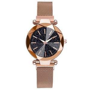 Luxury Starry Sky Stainless Steel Mesh Bracelet Watches For Women Crystal Analog Quartz Wristwatches Ladies Sports Dress Clock