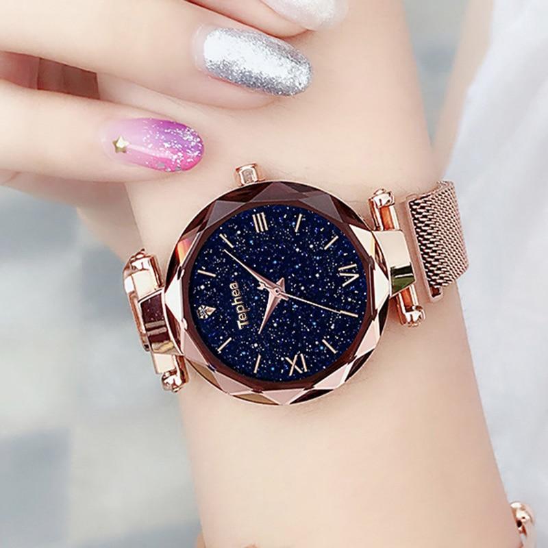 Luxe femmes montres magnétique ciel étoilé femme horloge Quartz montre-bracelet mode dames montre-bracelet reloj mujer relogio feminino