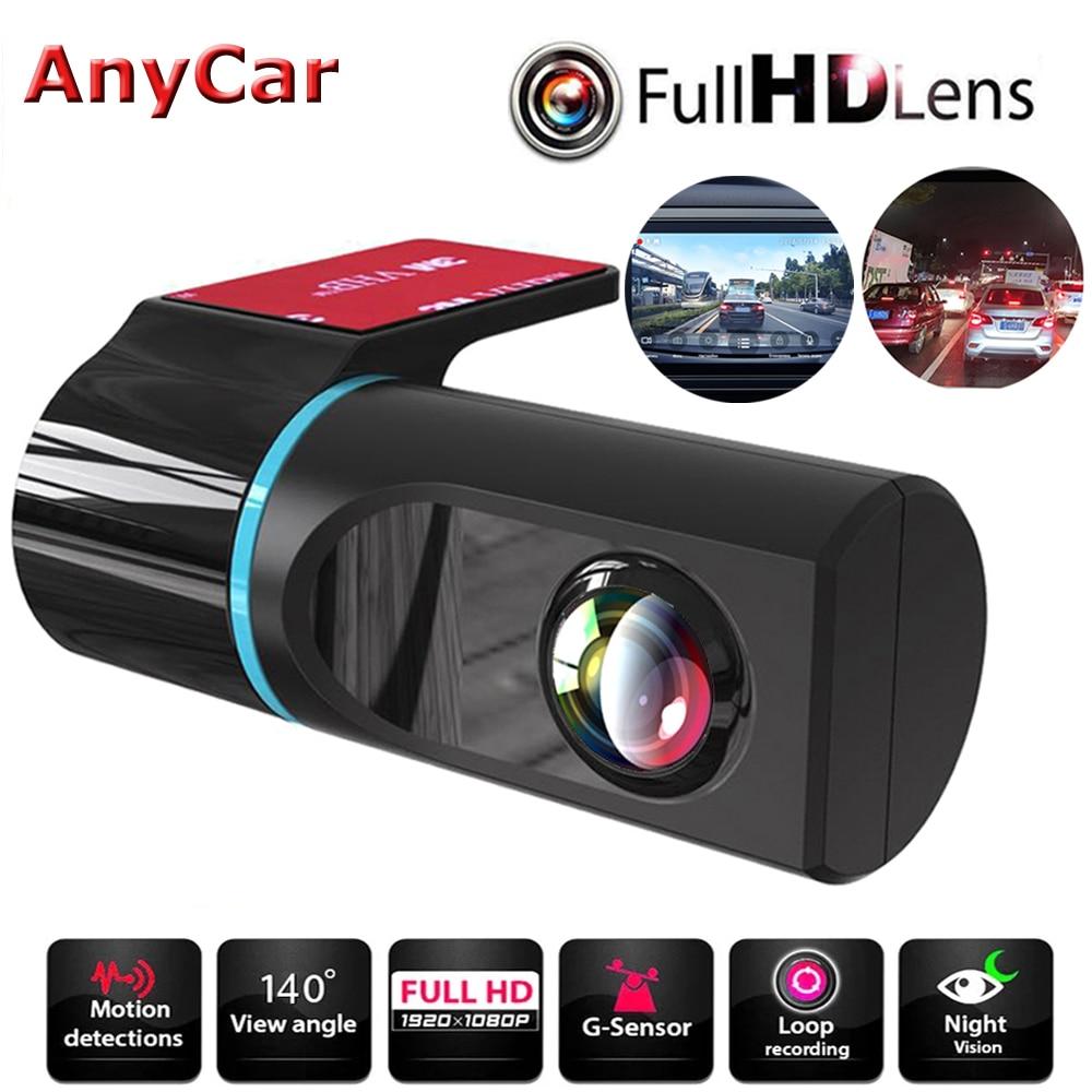 1080P HD Car DVR Camera Android USB Car Digital Video Recorder Camcorder Hidden Night Vision Dash Cam 140° Wide Angle Registrar
