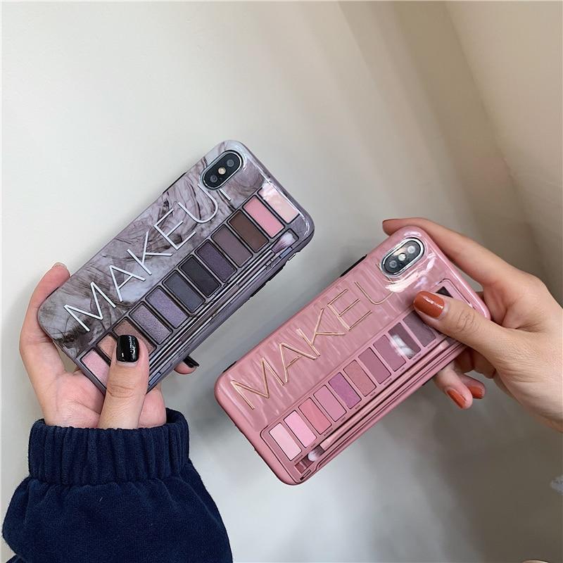 Makeup Eyeshadow Palette phone Case For iphone XS Max XR XS 11 11Pro Max for iphone 6 6s 7 8 plus soft silicone case cover