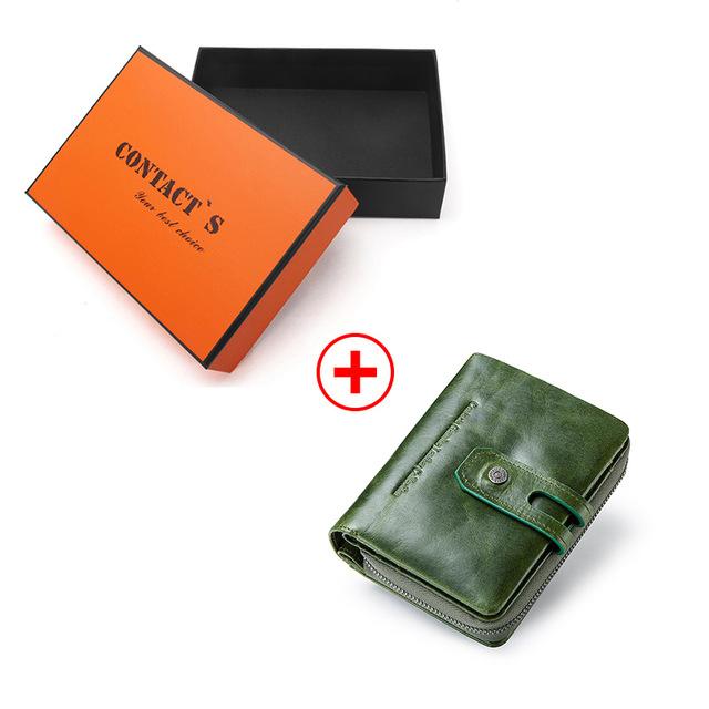 Contacts's 2020 Women Short Wallets Genuine Leather Woman Wallet Zipper Coin Purse With Card Holder Money Bags Large Capacity