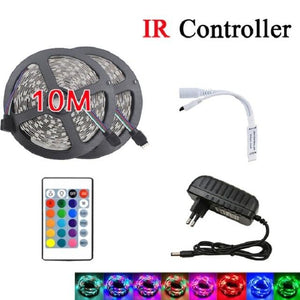 RGB LED Strip Light SMD 2835 DC12V 5M 10M Waterproof RGB Tape led Ribbon diode Flexible led Lamp IR WIFI Contoller+Adapter plug