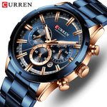 CURREN Men Watch Top Brand Luxury Sports Quartz Mens Watches Full Steel Waterproof Chronograph Wristwatch Men Relogio Masculino