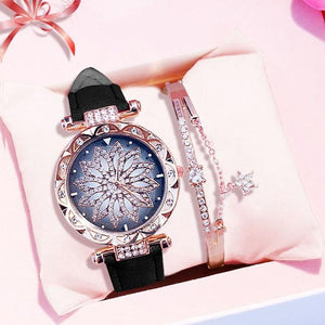 Luxury Women Watches Bracelet set Starry Sky Ladies Bracelet Watch Casual Leather Quartz watch Wristwatch Clock Relogio Feminino