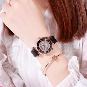 Women Watches 2019 Luxury Diamond Rose Gold Ladies Wrist Watches Magnetic Women Bracelet Watch For Female Clock Relogio Feminino