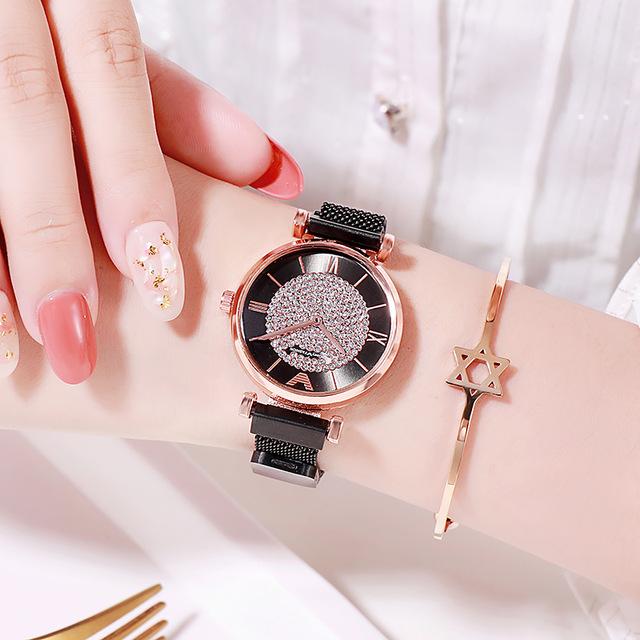 Women Watches 2019 Luxury Diamond Rose Gold Ladies Wrist Watches Magnetic Women Bracelet Watch For Female Clock Relogio Feminino