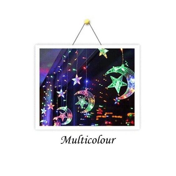Moon Star Curtain Lamp LED Lamp String Christmas Lights Decoration Holiday Lights Curtain Lamp Wedding Neon Lantern Fairy Light