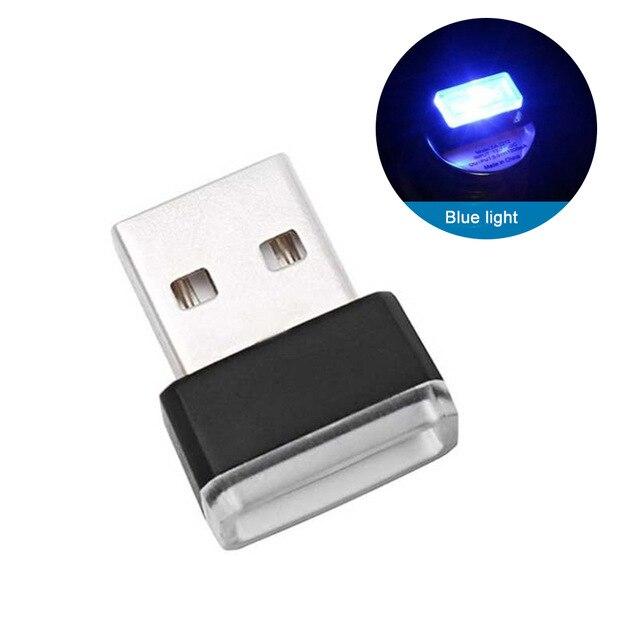 Mini LED Car Decorative Lamp USB Atmosphere Light Emergency Night Light Universal PC Portable Plug and Play Red/Blue/White