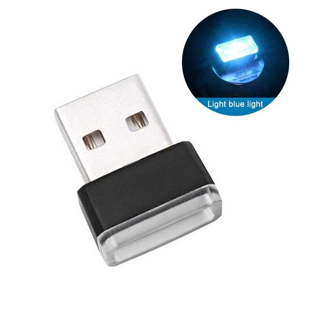 Mini LED Car Decorative Lamp USB Atmosphere Light Emergency Night Light Universal PC Portable Plug and Play Red/Blue/White