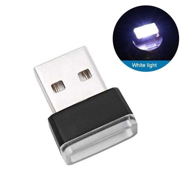 Mini LED Car Decorative Lamp USB Atmosphere Light Emergency Night Light Universal PC Portable Plug and Play Red/Blue/White
