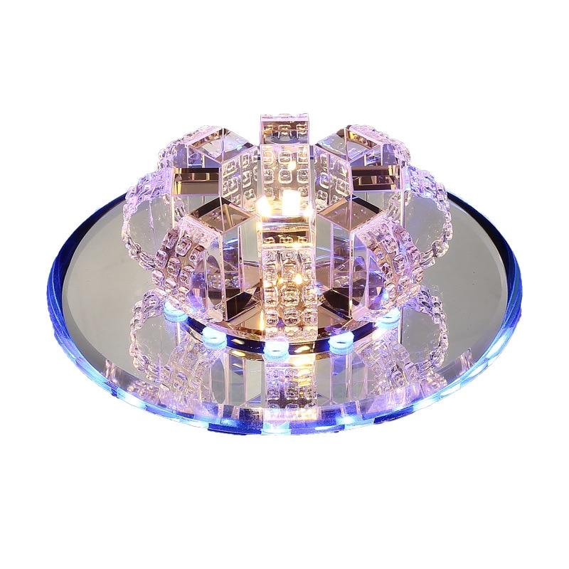 Modern Crystal Corridor Light Luxury Crystal Round Ceiling Light Embedded Led Porch Light Entry Light