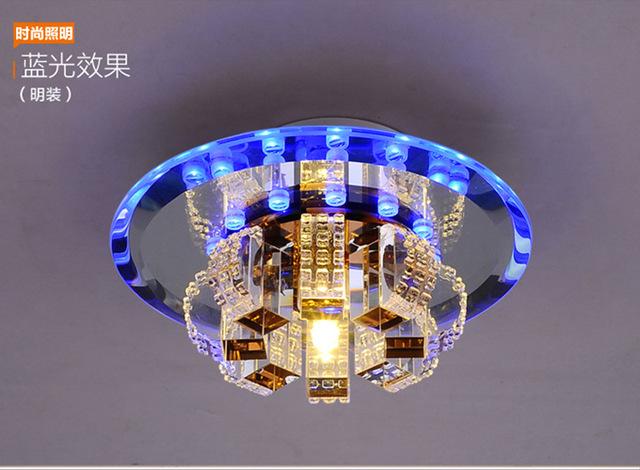 Modern Crystal Corridor Light Luxury Crystal Round Ceiling Light Embedded Led Porch Light Entry Light