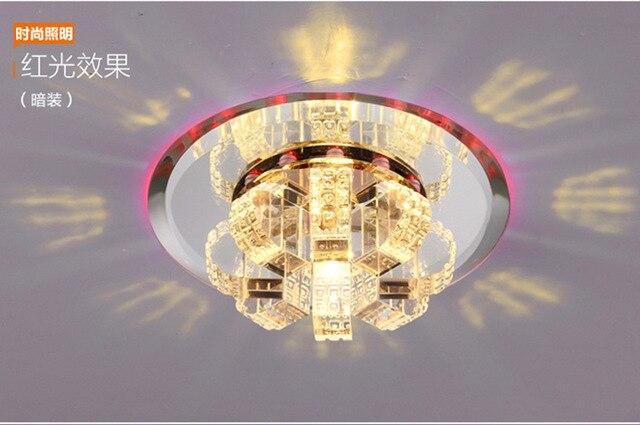 Modern Crystal Corridor Light Luxury Crystal Round Ceiling Light Embedded Led Porch Light Entry Light