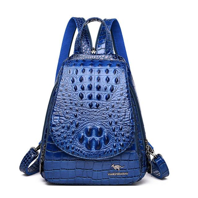 Alligator Women Backpacks Female Crocodile Embossing Leather High Quality Travel Bags Luxury Brand College Girls School Back Bag