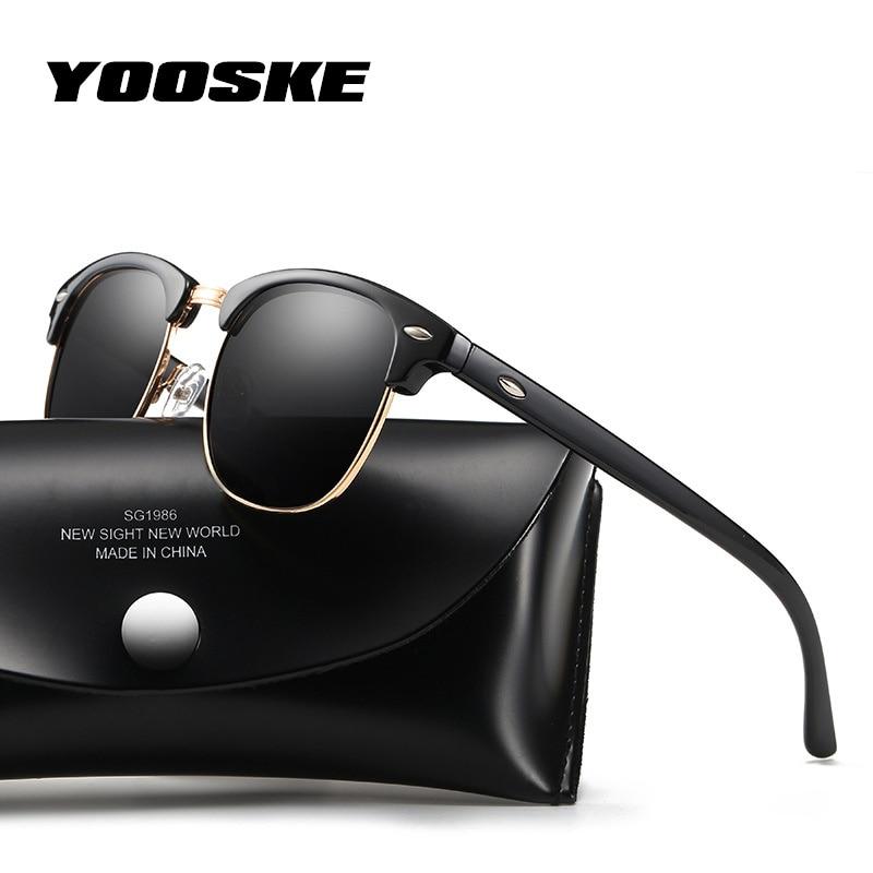 YOOSKE 2020 Polarized Sunglasses Women Men Classic Brand Designer Vintage Square Sun Glasses Driving Mirror UV400 for Auto Car