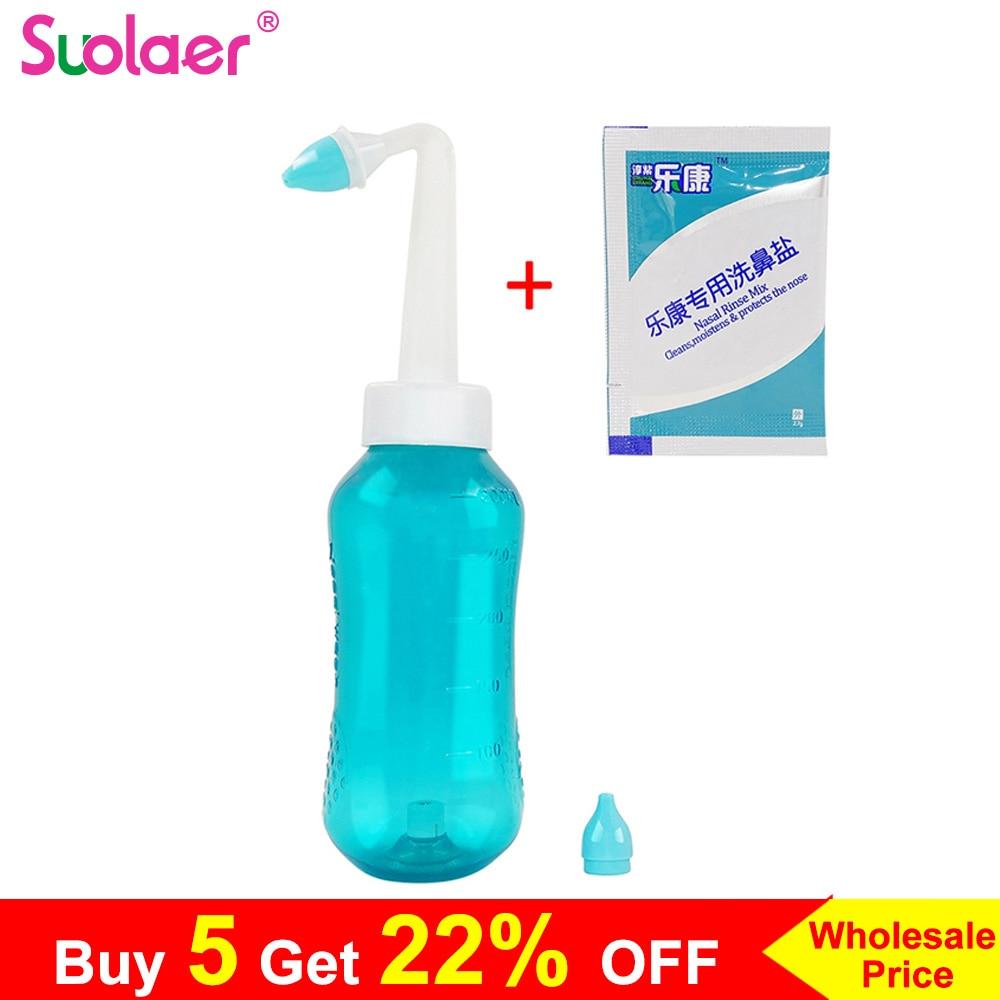 300ML Bottle Nose Cleaner Adult Children Nose Wash System Sinus & Allergies Relief Nasal Pressure Rinse Neti Pot Nose Trimmer