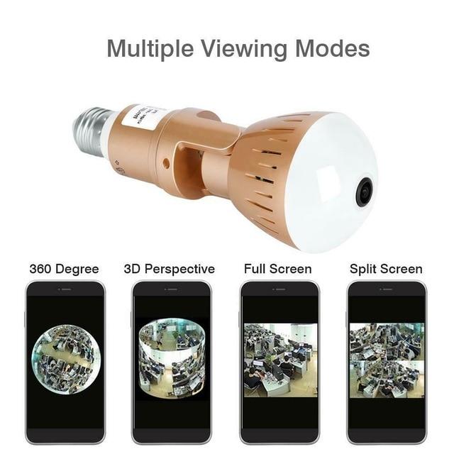 EVKVO IP Camera Bulb Lamp light Wireless 2MP HD 360 Degrees Panoramic Light Home Cctv Security Video Surveillance Wifi  Camera