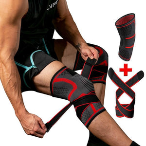 1PC Dual-use Pressurized Knee Pads Strap Removable Knee Brace Support Crossfit Fitness Running Sports Knee Protector 9