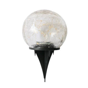 Cracked Glass Ball LED Solar Light Solar Power Garden Light Outdoor Waterproof Ground Lamp Buried Light for Path Yard Lawn