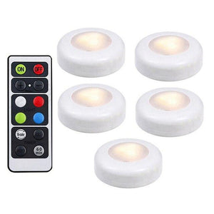 RGBW 16 Colors led Under Cabinet Lighting Dimmer & Timing Function led Puck Lights Night lamp For Cupboard Close Wardrobe