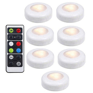 RGBW 16 Colors led Under Cabinet Lighting Dimmer & Timing Function led Puck Lights Night lamp For Cupboard Close Wardrobe