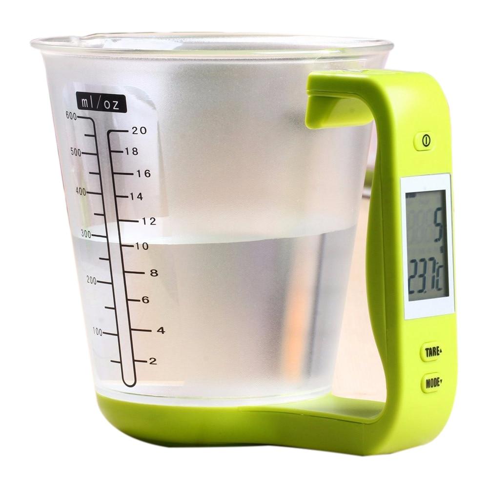 Measuring Cup Kitchen Scales Digital Beaker Libra Electronic Tool Scale with LCD Display Temperature