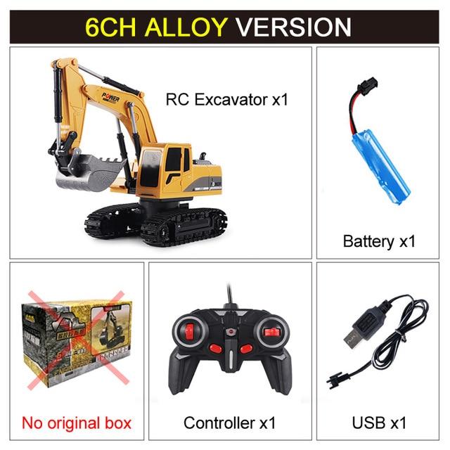 RC Excavator Toy 2.4Ghz 6 Channel 1:24 RC Engineering Car Alloy And Plastic Excavator 6CH And 5CH RTR For Kids Christmas Gift