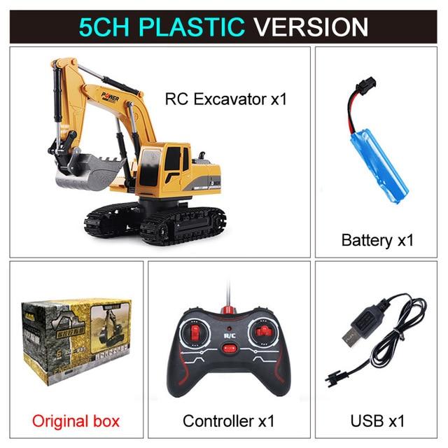 RC Excavator Toy 2.4Ghz 6 Channel 1:24 RC Engineering Car Alloy And Plastic Excavator 6CH And 5CH RTR For Kids Christmas Gift